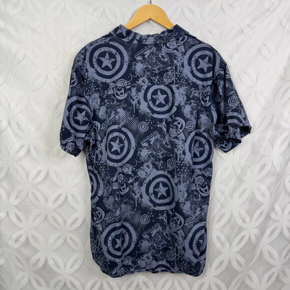 Marvel Captain America Hawaiian Button Down Short Sleeve Shirt‎ - Picture 4 of 4